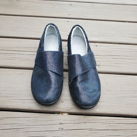 Alegria Lauryn Cosmos Iridescent Metallic Blue Purple Slip-on Clogs 40 - Picture 4 of 8